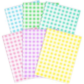 90 Sheets Spring Pastel Plaid Tissue Paper, Easter Candy Color Buffalo Plaid Gift Wrapping Paper Spring Art Craft Tissue for Easter Birthday Baby Shower Wedding Party Decor, 20x14'' (Classic Plaid)