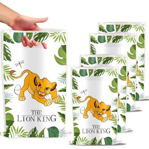 Ohligei 30pcs Lion Jungle Animals Party Party Gift Fags Lion Goodie Treat