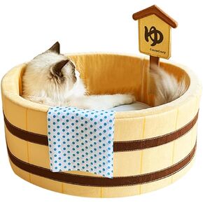 Cat Bed, Warm and Soft Pet Nest for Indoor Cats, Washable Bed for Puppy and Kitten, Slip-Resistant Bottom