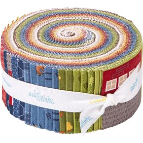 Jennifer Long Country Life Rolie Polie 40 2.5-inch Strips Jelly Roll Riley Blake Designs RP-13790-40