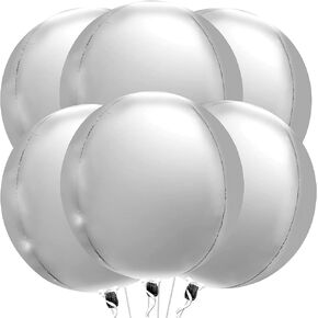 KatchOn, Huge Yellow Mylar Balloons - 22 Inch, Pack of 6 | Yellow Foil Balloons, Yellow Party Decorations | Large Yellow Balloons for Sunflower Birthday Party Decorations | Yellow Round Mylar Balloons
