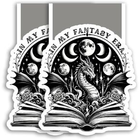 (2Pcs) in My Fantasy Era Magnetic Bookmark Book Page Markers Gift for Reading Lover Nerd Book Addict Bookish Bookworm Reader Office Stationery - Size 2.8"x2.1" When Folded