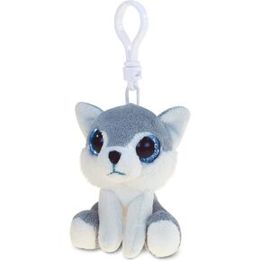Puzzled DolliBu Big Eyes Wolf Stuffed Animal Keychain - Super Soft Wolf Keychain Wildlife Animal Plush for Backpacks, Car Keys, or Purse, Cute Wolf Keychain Charm with Fun Buddy Clip - 6 Inches