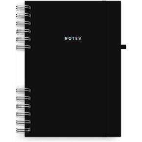 Astrobrights Twin Wire Journal, Hardcover, Black Matte, 6.5" x 8.5", Bright Colored Pages, 90 Sheets/180 Ruled Pages (92089)