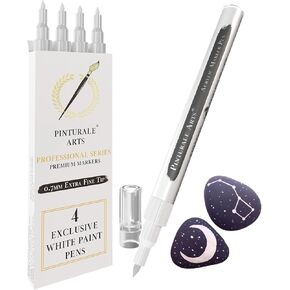 Black Paint Pen Fine Tip | Set 4 Fine Tip Black Paint Pen 0,7mm | Black Acrylic Paint Marker For Ceramics, Rock Painting, Glass, Wood, Canvas, Metal