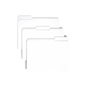 Smead File Folder, Reinforced 1/3-Cut Tab, Letter Size, White, 100 per Box (12834)