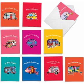 The Best Card Company - 10 Blank Notes Boxed Set (4 x 5.12 Inch) - All Occasion Thnk You Cars Notecards, Just because, Miss You Friendship Bulk Pack for Him, Men - Vintage Vehicles M4182OCB-B1x10-NB