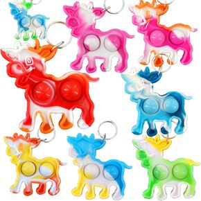 Roaqua 30 Cow Fidget Pop Gifts Prizes for Kindergarten Kids,Bulk Mini Birthday Graduation Summer Party Favors for Classroom students