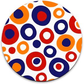 Mouse Pad Round - 7.5 x 7.5 inch x 2mm - Anti Slip Base - Ultra Smooth Surface- Comfort and Precision Control – Cool, Cute and Funny Desk Accessories – Office Decor. (Color Circles)