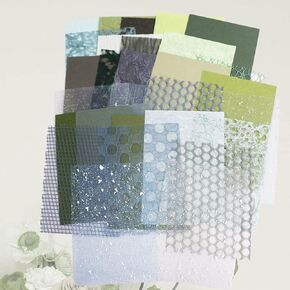 30Pcs Scrapbook Paper Textured Paper, A5 Craft Paper Handmade Mesh Fabric Mulberry Paper Decorative Mixed Set for Junk Journal Journaling Supplies DIY Materials,8.27" x 5.91" (Rose)