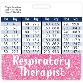 Plifal Respiratory Therapist Badge Buddy Card Holder Nursing Accessories Horizontal ID Name Identification Tags Nurse Work W Height & Weight Conversion Charts