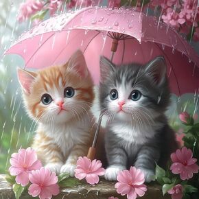 MAXBYE Cat Diamonds Painting Kits for Adults, Round Full Drill Diamond Art Kits for Beginner, 5D DIY Paint with Diamonds Crafts for Home Wall Decoration 12x12in, Animal
