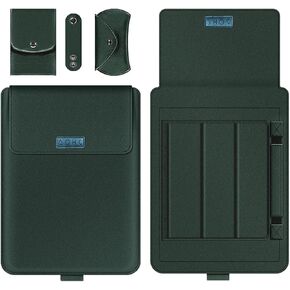 AOHC 13-14 inch (Midnight Green) Laptop Sleeve Case Laptop Stand Adjustable, Computer Shock Resistant Bag with Mouse Pad for MacBook, Window Surface