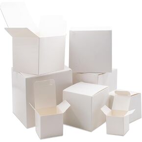 Joyhuatrade 8 PCS صناديق هدايا التعشيش حجمًا متنوعًا للمزاج المفاجئ المربع الأبيض مربع مربع مضحكة لتوفيات هفوة لعيد الميلاد التعبئة والتغليف أو الديكور (1.2-4 بوصة)