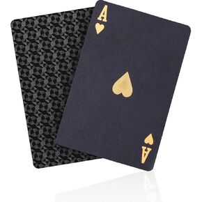 Waterproof Playing Cards, Plastic Playing Cards, Black Deck of Cards (Black Diamond),Cool Unique Playing Cards,Pork Card Deck, Metal Playing Cards