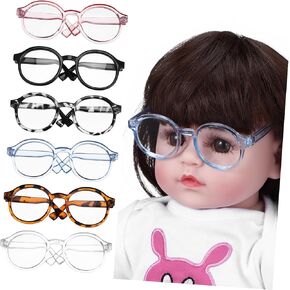 IMIKEYA Doll Glasses for 18 Inch Dolls - Set of 6 Mini Eyeglasses with Clear Lenses for Doll Dress Up