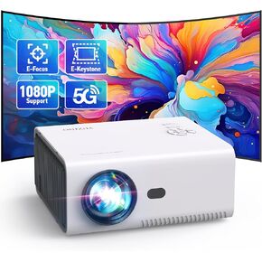 Projector with WiFi and Bluetooth,【Electric Focus/Keystone/Zoom】 YUZINO Mini Projector, 1080P FHD Portable Projector for Outdoor, 15000L Movie Projector for Bedroom for TV Stick/Phone/HDMI/USB/ Laptop
