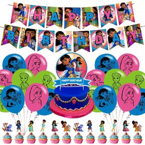 32 Pcs Mira Royal Theme Birthday Party Decorations,Party Supply Set for Kids with 1 Happy Birthday Banner Garland , 13 Cupcake Toppers, 18 Balloons for Party Decorations