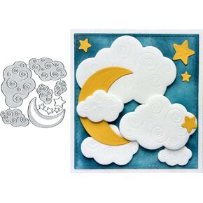 Night Sky Clouds Metal Cutting Die Cuts, DIY Crafts Night Sky Clouds Frame Scrapbook Paper Cards Cutting Dies Cut Stencils for DIY Embossing Card Making Book Tags Decorative Paper Dies Scrapbooking