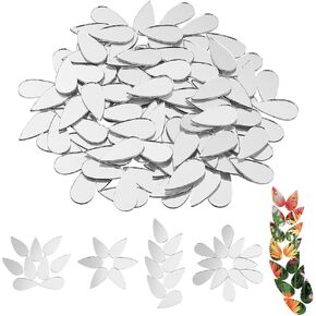 OLYCRAFT 150pcs Teardrop Craft Mirrors 0.5x1 Inch Small Mirror Tiles Non-Stick Mini Glass Mirror Tiles DIY Mirror Teardrop Mini Mirrors for Crafts Art Wall Door Home Decorations