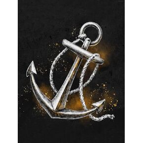 Boat Anchor DIY 5D Diamond Painting Kits by Numbers for Adults, Lighthouse Ship Diamond Art Home Wall Decor 30x40 cm