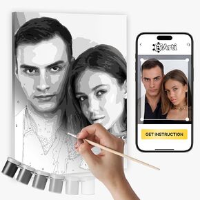 DIY Personalized Paint by Numbers Art Kit -Turn Any Photo into Paint Art All incluesive App-Supported Acrylic Painting Craft Kit | Gift for Wife |Gift for Women | Birthday Gift | ITArti Wedding Gift