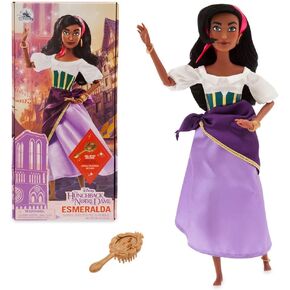 Disney Store Official Princess Classic Doll (Esmeralda), 11 Inches, Includes Brush with Molded Details, Fully Posable Toy in Classic Outfit Princess Toys for Girls