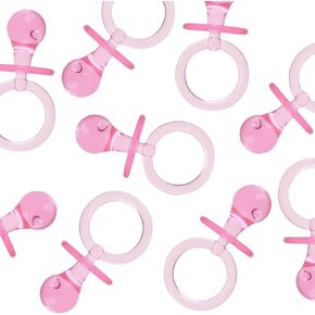Super Z Outlet Acrylic Glass Plastic Cute Small Baby Pacifiers for Baby Shower Decorations, Table Scatter, Party Favors, Games & Activities (36 Pieces)(Blue)