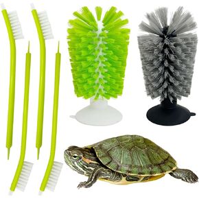 PINVNBY 6 Pack Turtle Brush Turtle Scratches Back Brush with Suction Cup Turtle Shell Cleaning Brush Turtle Tank Accessories for Remove Turtle Shell Scutes Mud Dirt