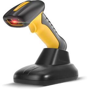 NetumScan Upgraded Industrial Bluetooth QR Barcode Scanner, IP67 Waterproof & 7M Drop Proof, 2600mAh Wireless 1D 2D Bar Code Scanner with Charging Stand for Store, POS, Computer, iPhone, Android