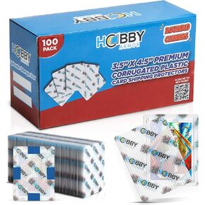 Plastic Trading Card Shipping Protector by Hobby Armor, 3.5" x 4.5" with Rounded Corners, Translucent Plastic and Vibrant Multi-Color Card Protector to Guard Cards From Dings, Cardboard Alt 500 Pack