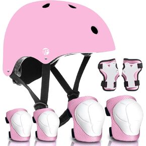 Adjustable Skateboard Bike Helmet and pads set for 3-5-8-14+Ages,Cycling Kids Helmet with Knee Pad Elbow Pads for Kids Toddler Youth Boys Girls Multi-Sport Commuter Scooter Roller Skate Inline Skating