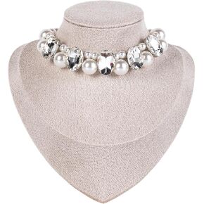 Daovce Pet 2 Row Pearl Dog Necklace Collar Rhinestone Crystal Necklace Pet Jewelry for Cats Wedding Collar Small Dogs Puppy Yorkie Chihuahua (Green, Small)