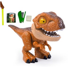 Dinosaur Model Stationery Set, 5 in 1 Dinosaur Stationery Set, Dinosaur Students Stationery, Dinosaur Pencil Case Stationery Set, Dinosaur Pencil Sharpener for Kids (Yellow)