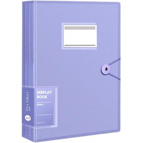 A4 80 Sheet Pocket Binder Sheet Protector Plastic Presentation Book, Presentation Binder with Plastic Sleeves,Portfolio Folder Insert Test Paper Booklet for Artwork, Report Sheet, Letter,Purple