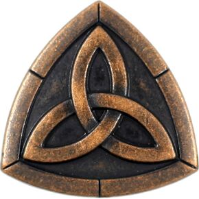 Bezelry 12 Pieces Triangle Celtic Trinity Knot Metal Shank Buttons. 20mm (3/4 inch) (Antique Brass)