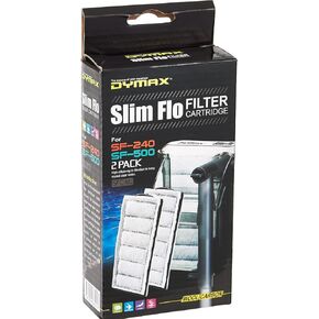 Dymax Filter Cartridge Replacement for Slim FLO SF-240 and SF-500 Hang On Back Aquarium Filter (2 Boxes (4 Cartridges Total))