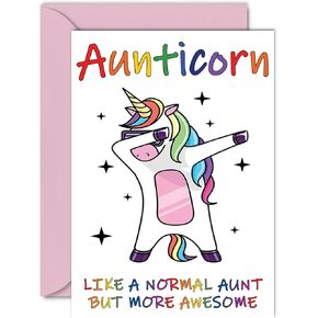 Stuff4 Aunt Birthday Cards for Her - Aunticorn - Funny Aunty Birthday Cards, 5.7 x 5.7 Inch Birthday Greeting Cards, Happy Birthday Aunt Card Unicorn Awesome Auntie Present Gift from Nephew or Niece in Kuwait