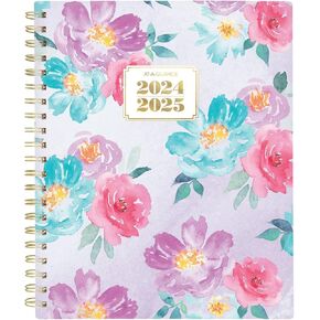 AT-A-GLANCE Planner 2025-2026 Academic, Weekly & Monthly, 8-1/2" x 11", Large, Monthly Tabs, Flexible Cover, Badge Floral (1734F-905A)