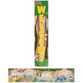 CTP Jungle Friends Welcome Banner Top Classroom Decorating Accents, Banners (Creative Teaching Press 10935)