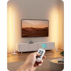EDISHINE LED Corner Floor Lamp, Set of 2 Corner Light, Modern Minimalist Lit Lamp, Adjustable Standing Lamp, 7 Color Temperature 3000-6000K, Dimmable Mood Lamp for Bedroom Living Room Office, Gold