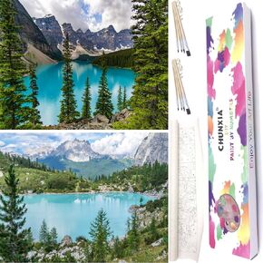 CHUNXIA Paint by Numbers Kit for Adults Beginner,2 Pack Rolled Canvas Wall Art Easy Painting by Numbers Kit Landscape Venice Decor Packaged in a Nice Box,12x16inch(259-260)