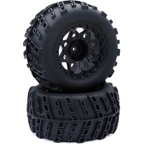 RC Truck 2.8 "Tires and Wheel Rim 12mm Hex Compatible for1/10 HPI HSP Savage XS TM Flux ARRMA 1/10 Gorgon KDM.Racing Successor HNR H9801 Mars Off Road Monster,2Pack