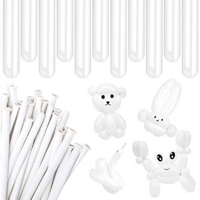 Lovestown 150 PCS 260 Balloons Long Tripting Palloons ، White Latex Animal Palloons لعيد ميلاد مهرجان حفلات الزفاف
