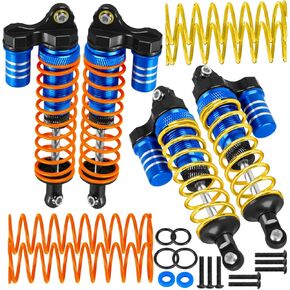 Upgrades Part Front Rear Assembled Full Metal Shocks Aluminum Big Bore RC Shocks Absorber Damper for 1/10 Slash/Rustler/Stampede/Bandit 4X4 4WD 2WD(VXL).Navy Blue(4PCS)