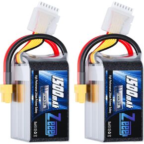 Zeee 6S 1500mAh Lipo Battery 22.2V 120C with XT60 Plug RC Graphene Battery for FPV Drone Quadcopter Helicopter Airplane RC Boat Car Racing Models(2 Pack)