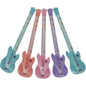 Maydahui 24 PCS Guitar Shaped Rollerball Pens Creative Music Pen Cute Kawaii Cartoon Pen Black Gel Ink for Students School Stationery