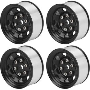 4 Pcs 1.55 Inch Universal RC Wheel Rim Hub for AX90069 Crawlers, Zinc Alloy Material for Improved Stability and Performance (Black) 1.5 Beadlock Wheels