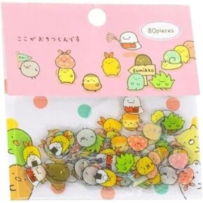 80Pcs Nice and Attractive Japanese Stationery Stickers Cute Cat Sticky Paper Kawaii PVC Diary Bear Sticker for Decoration Diary Scrapbooking Random Style Notebooks and Writing Pads
