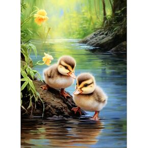 AIRDEA Duck Diamond Art Painting Kits for Adults Beginners Round Full Drill 5D Cute Animal Diamond Art Kits,DIY Diamond Art Painting Kits,Picture Art for Home Wall Decor 11.8x15.7Inch